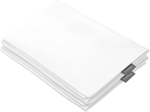 Thmyo Paquete de 2 fundas de almohada cuadradas decorativas de algodón, fundas de almohada de sublimación en blanco, fundas de cojín blancas (18 x