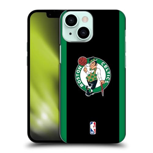 Head Case Designs sous Licence Officielle NBA Design Noir Vert Boston Celtics Logo Coque Dure pour l'arrière Compatible avec Apple iPhone 13 Mini