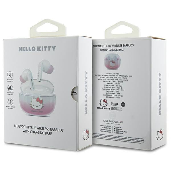 CG MOBILE Hello Kitty - Écouteurs True Wireless avec Kitty Head Logo Print - Rose