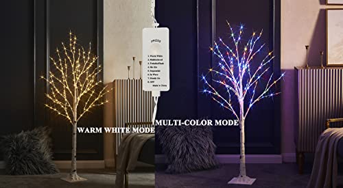 Litbloom Lighted Twig Birch Tree Plug In With 8 Functions 4Ft 200 Warm White And Multi Color Led Lights For Indoor Outdoor Home Bedroom Christmas Holiday Decoration #TOP4