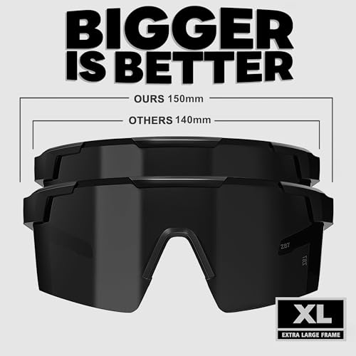Image of MAXJULI XL Z87 Sunglasses for Big Wide Heads Men TR90 Ultralight UV400 Protection Work Glasses Z8225