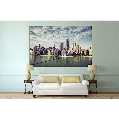 Tableau Chicago Cityscape ZELLART Illinois déco murale 60x40