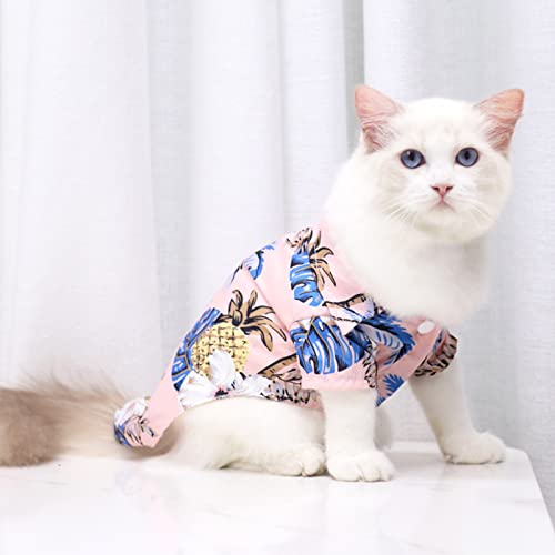 Dog Hawaiian Shirt Dog Shirts For Small Dogs Boy Summer Puppy Clothes French Bulldog Clothes Coconut Tree Pineapple Pattern Dog T-Shirts Cat Pet Outfit Apparel Clothing #TOP4