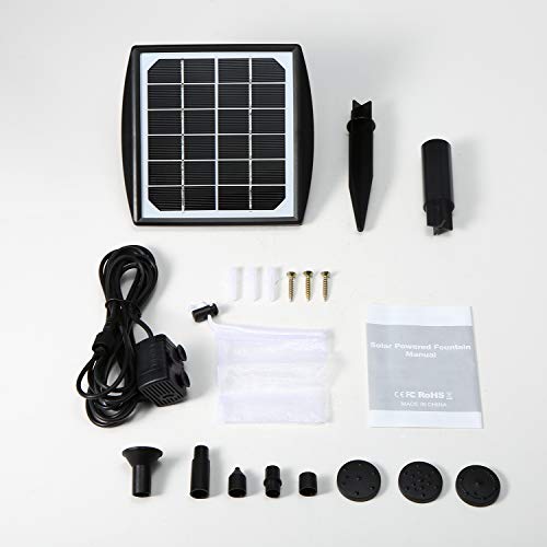 Jethrora Bomba de água movida a energia solar com painel solar ajustável diy bomba de fonte para ban