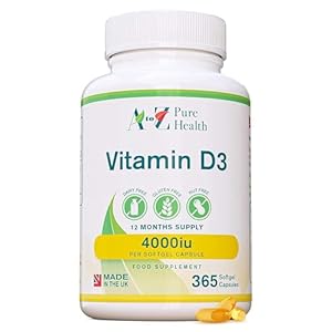 Vitamin D3 4000iu 1 Year Supply | Premium High Strength Supplement | 365 Easy to Swallow Softgel Capsule | One a Day, Year Supply | Supports Healthy Bones, Teeth, Muscle and Immune System | UK Made