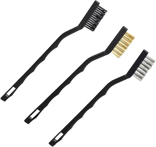 Wire Brushes, 3 Pcs Mini Wire Brush, Wire Brush Set, Stainless Steel/Brass/Nylon, For Cleaning Scum Welding, Dirt Grease, Rust and Dust