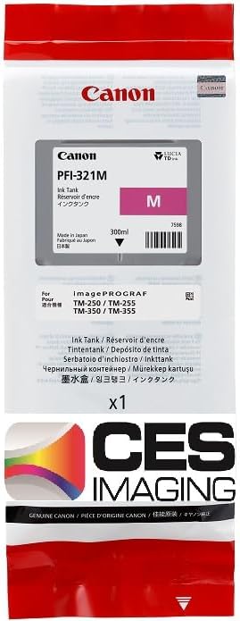 Canon PFI-321M Depósito de tinta magenta 10.1 fl oz para TM-350, TM-355, TM-250, TM-255 (6269C001AA)