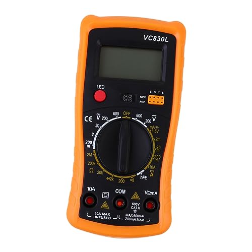 MUCKLILY Digital Clamp Meter Counts Ammeter Current Meter Amperimetro Multimeters Clamp Meter Ammeter Resistance Tester Ammeter Auto-ranging Multimeter Frequency Tester Yellow