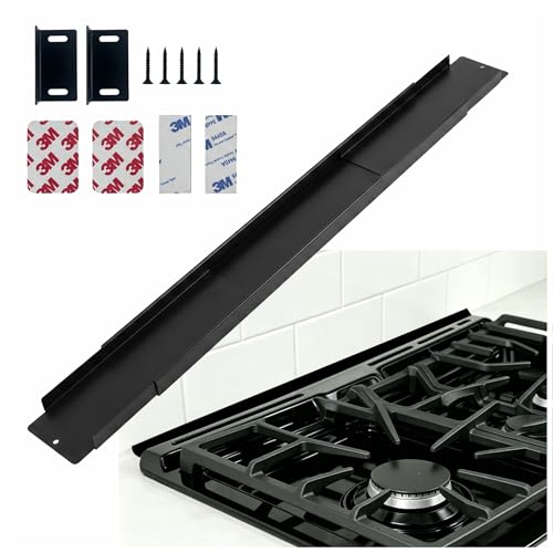 Slide In Range Back Filler Adjustable up to 32 Easy to Install & Clean back of stove shelf for gap Dustproof & Oil-Proof Gap Cover for Kitchen Stove Perfect for Homemakers