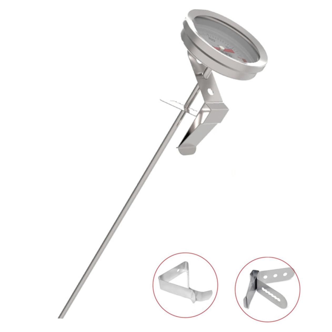 PRETYZOOM 3piezas De De Acero Inoxidable Clip Multi-hoyo y Sonda De Detector De Temperatura Para Azúcar y De Cocina Profesional Para Freír y Preparar Mermeladas