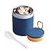 Termo para Comida 450ml, Acero Inoxidable Termo para Alimentos con Cuchara Plegabl para Adultos Niños Bebe Colegio Trabajo Viaje (azul)