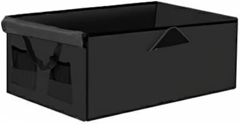 Outdoor Cart Cover Folding Wagon Cover Rectangular Storage Bag Enclosed Structure Cloth Material with Mesh Pockets Suitable for Transport Home Organization, Black, 5 Inch
