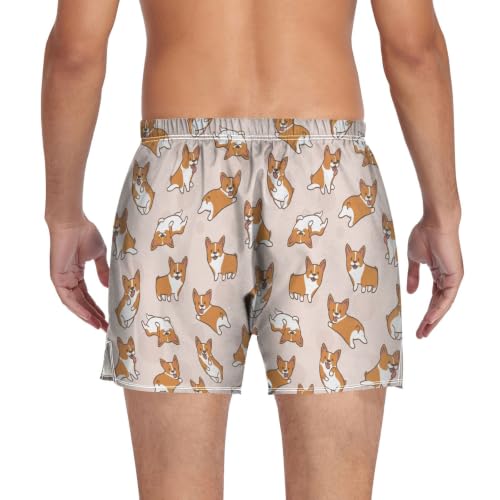 Image of Men's Boxer Shorts Cotton Loose Underwear with Button Fly