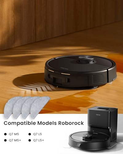 Image of 4-Pack Microfiber Mop Cloths for Roborock Q7 M5 / Q7 M5+ / Q7 L5 / Q7 L5+ Robot Vacuum Cleaner - Reusable Washing Mopping Cloths Pad Mop Pad Replacement Accessories for Efficient Floor Cleaning