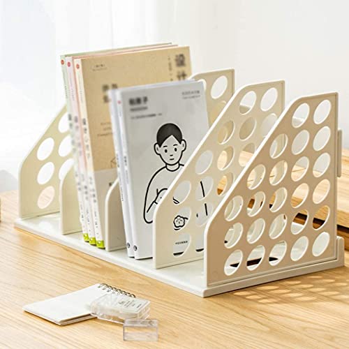 Almacenamiento de escritorio con sujetalibros de plástico creativo vertical 5
