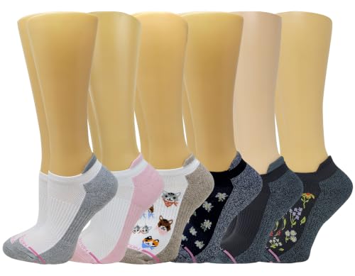 Image of Dr. Motion 6 Pairs Womens Low Cut Ankle Cushioned Breathable Compression Socks