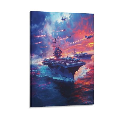 Porte-avions murale toile déco pour habiller un mur vide