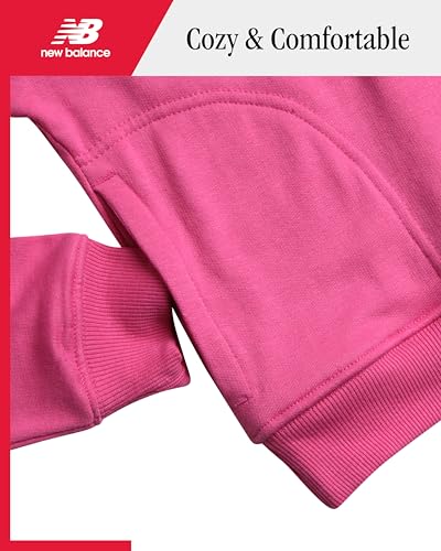 New Balance Girls Sweatsuit Set - 2 Piece Quarter Zip Girls Sweatshirt and Cargo Sweatpants - Athletic Outfit (Sizes 7–12)3