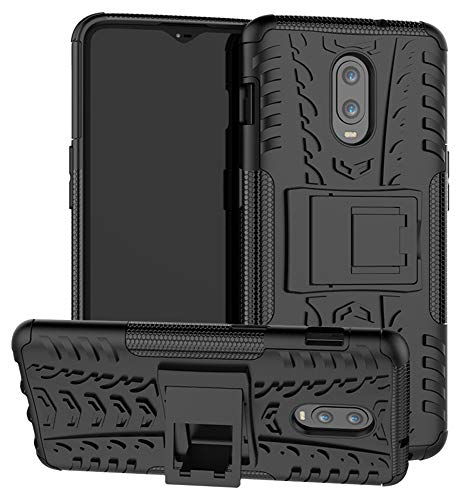 OnePlus 6T Case SunRemex Durable Armor with Full Body Protective and Resilient Shock Absorption and Kickstand Design for OnePlus 6T Phone (Black)