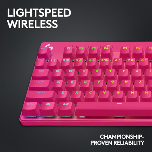 Image of Logitech G PRO X TKL Lightspeed Wireless Gaming Keyboard (Tactile)- Magenta