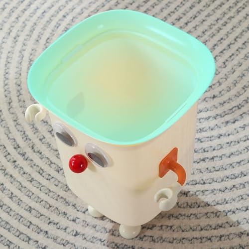 Image of Funny Large Eye Trash Bin with Feet Garbage Bin Office Rubbish Bin Bathroom Garbage Waste Bucket Kitchen Dustbin
