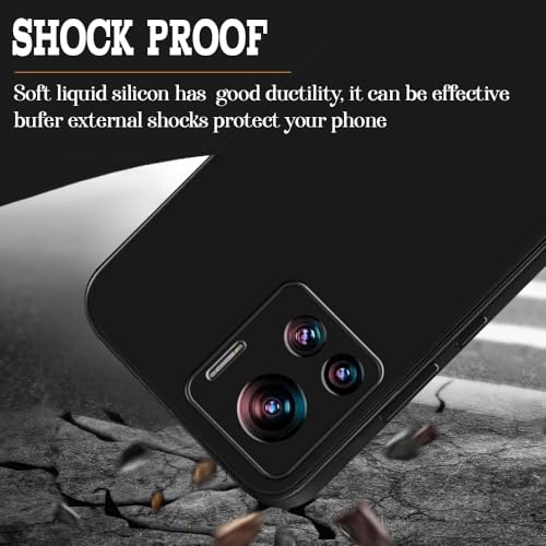 Image of Back Cover for Motorola Edge 30 Ultra 5G | Full Camera Protection | Premium Liquid Silicon Case | Flexible Bumper Case for Motorola Edge 30 Ultra 5G (Black)