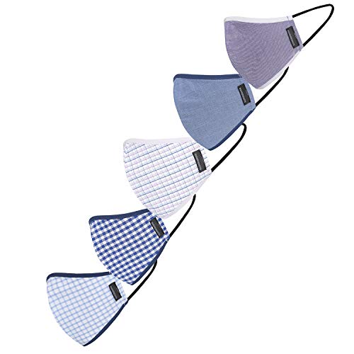 HammerSmith Pack of 5 Checks Fabric Cotton Mask, multicolor (1501-A-BASICS-5PCK)