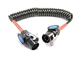 Protección contra doblec Cable en espiral ADR de 7 polos, 24 V, cable en espiral ABS/EBS con 2 conectores, 4 m para remolque de camión