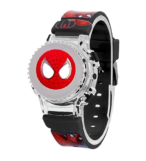 Grannys Love Spoiderman Black Disco Glowing Light with Rotating Cap Colorful Kids Watch I Boys & Girls Spin Watch I Best Birthday Return Gift (Age:4-12 Years) (B0CJXPS3GS) Amazon Price History, Amazon Price Tracker