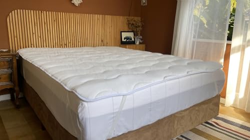 Pillow Top Queen 160 x 200 cm 5 cm espessura - Tecido Percal Sublime - Fibrasca - Branco