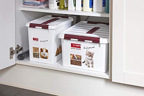 Sunware Q-line Haustier aufbewahrungsbox 15L - 40x30x18cm - luftdicht - futterbox hund - futterbox katze - futtertonne hund 15kg