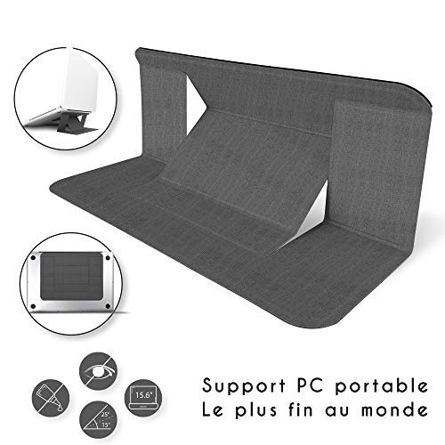 BRAVO ALFRED Support Ordinateur Portable innovant pour Ordinateur Portable et tablettes - Laptop Stand 22X17cm pour rehausseur ecran pc 3 Niveaux [Adjustable Standing Desk Support ecran pc]