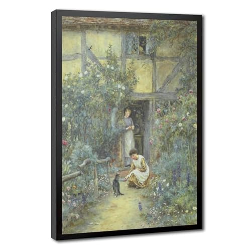 Toile chats Helen Allingham La soucoupe du lait pour l'amour des félins