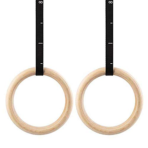 Finance Plan Workouts at Home,28/32mm Indoor Wooden Exercise Fitness Gymnastic Rings Sports Training Tool