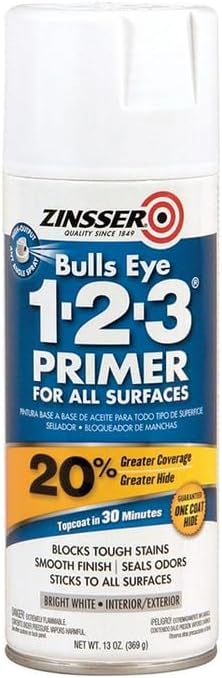 Zinsser 12-Pack of 13 oz 02008 Bulls Eye 1-2-3 White Water-Based Stain Blocking Primer/Sealer