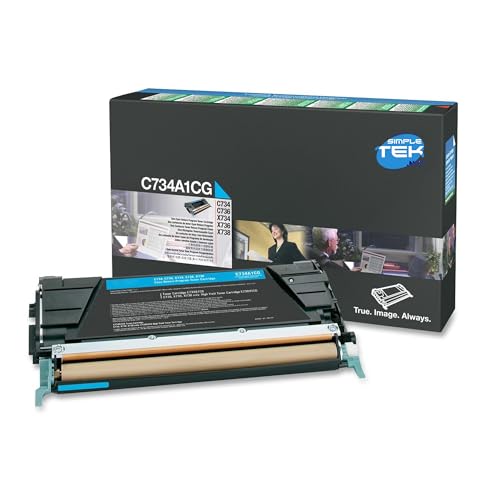 Toner original Cyan Lexmark C734A1CG excellence des couleurs pour imprimante Lexmark X734 X736