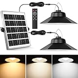 ONELEJA Solar Pendant Lights Outdoor Indoor, Upgraded Motion Sensor Solar Shed Light with Remote Con