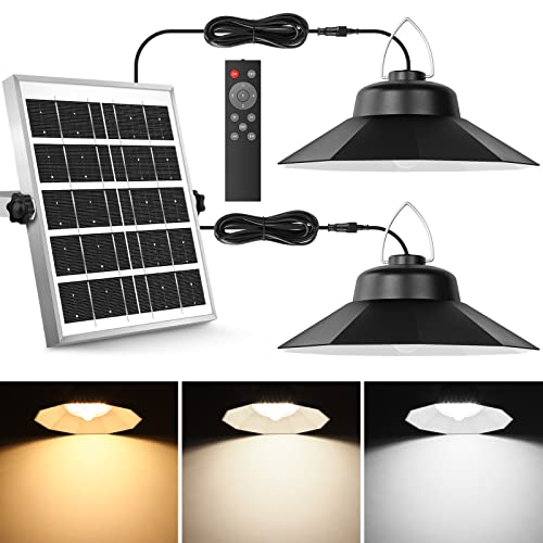 Oneleja Solar Pendant Lights Outdoor Indoor, Upgraded Motion Sensor Solar Shed Light With Remote Control, 5 Lighting Modes 1200Lm Ip65 Waterproof Dimmable Lamp For Garage Gazebo House Barn(Daul Lamp) #TOP18