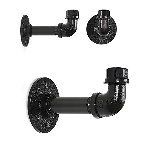 Liantral Towel Hook, 3-Pack Wall Mounted Coat Hooks Industrial Wall Robe Hanger Hooks For Bathroom Kitchen Bedroom, Iron Finished, Black #TOP2