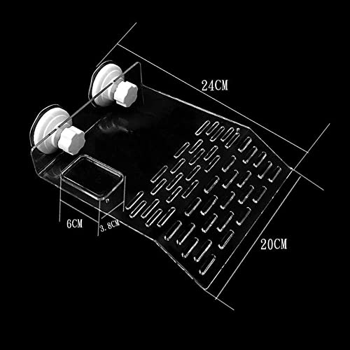 Image of Clear Acrylic Turtle Basking Platform Tortoise Climbing Resting Terrace with 2 Suction Cups for Fish Tank Aquarium Platform, 1 Piece (Large)