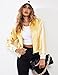 Zeagoo Women's Classic Solid Striped Biker Jacket Zip Up Fashion Bomber Jacket Coat Gold Small
