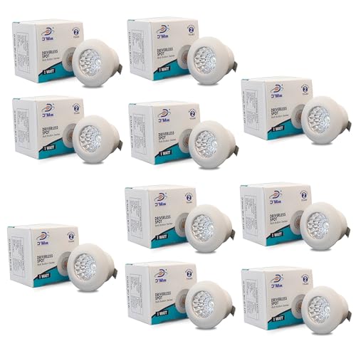 Image of D'Mak 1 Watt Round LED Button COB Blue Focus Light for POP /Recessed Lighting (Blue, Pack of 10)