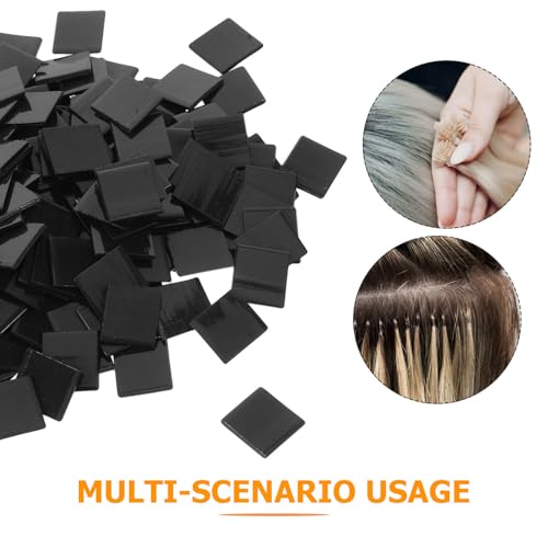 Parches adhesivos para extensiones de cabello negro y resistente Beaupretty 3