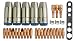 Produktbild MIG/MAG Verschleißteile Set passend MB25 | 32 Teile | 5 x Gasdüse | 3 x Düsenstock | 10 x Stromdüse M6 0,8 mm | 10 x Stromdüse M6 1,0 mm | 3 x Haltefeder | 1 x Werkzeug | passend zu ML 2500, G25, SB 25, SB 250, TBI 250 und viele baugleiche mehr...