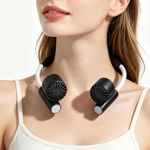 Ventilateur de cou pliable 90° rechargeable 2400mAh à 3 vitesses - 2