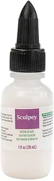 Sculpey Polyform Satin Glaze, Non Toxic, 1 fl oz. Bottle with Precise Flow Twist Cap. Will add a Satin Finish to Your Baked Polymer Oven-Bake Clay Creations!