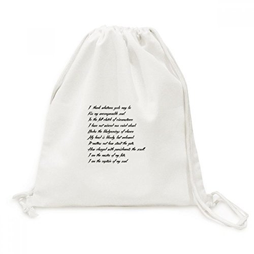 Toile Drawstring Backpack pour ne jamais abandonner - Sac à dos cordon léger contre la fatigue