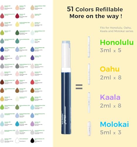 Ohuhu Alcohol Markers Brush Tip-Double Tipped Art Marker Set for Artist Adults Coloring Illustration-120 Colors-Brush & Chisel Dual Tips-Honolulu B-Refillable Alcohol-Based Ink,Multi-Coloured