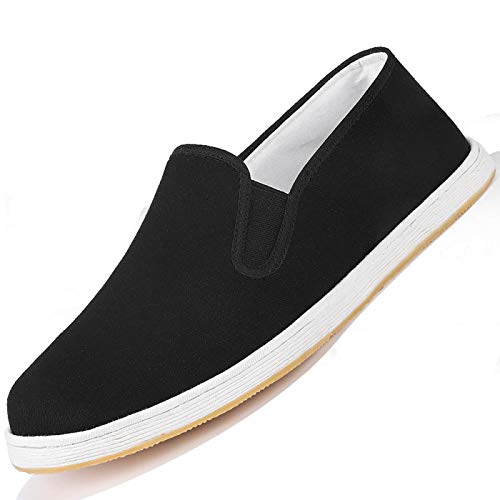 Chaussures Kung Fu, Chaussures De Tai Chi Pantoufles De Style Chinois Kung Fu Arts Martiaux Chaussures De Tai Chi pour Les Exercices Quotidiens D'entraînement du Matin,BlackC-44 Cover