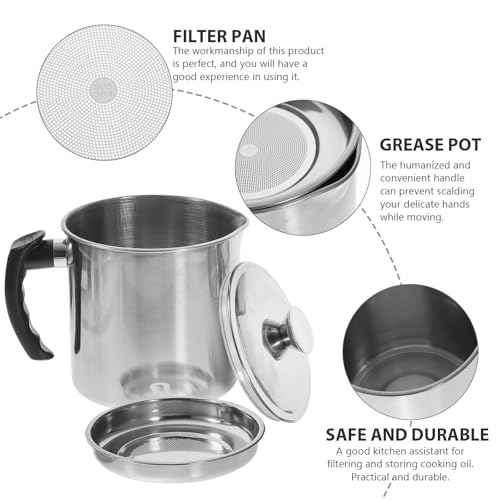 Recipiente para grasa de cocina reutilizable para tus recetas diarias 8